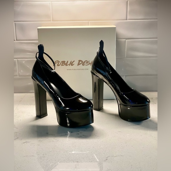 Public Desire Patent Leather Platform Pumps - Picture 3 of 4